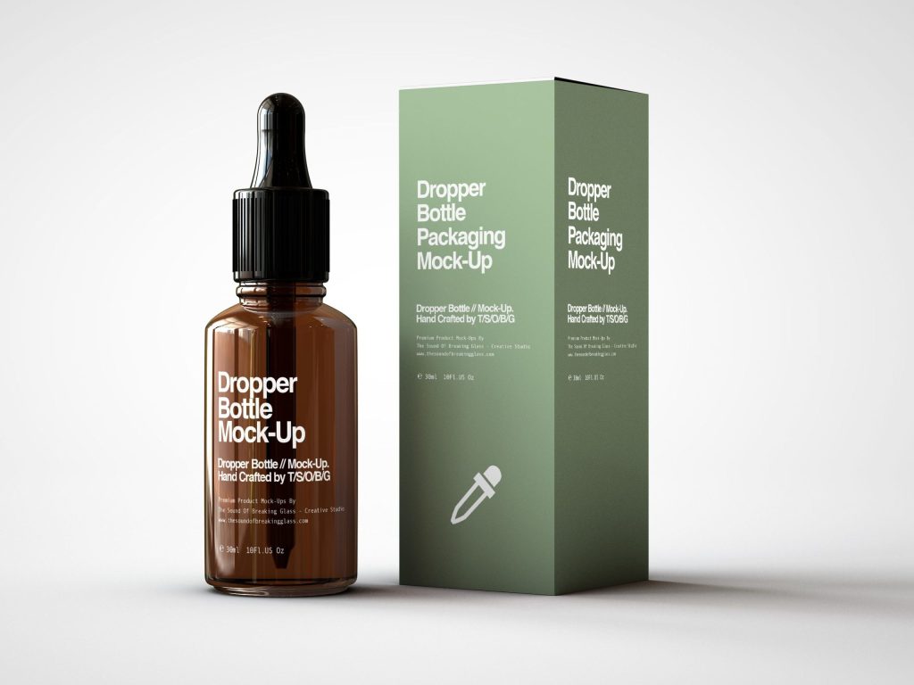 Premium 1 oz Dropper Bottle Packaging Mockup